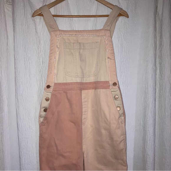 Urban OutfittersTwo-Tone Pink Patchwork Overalls/Dungarees - Picture 5 of 8